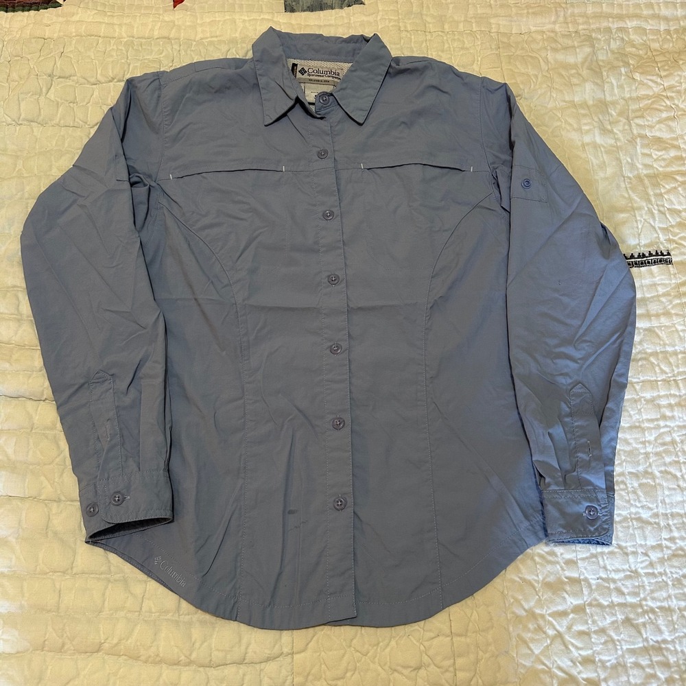 Columbia Titanium Long Sleeve Button Down Shirt Blue Women's Small